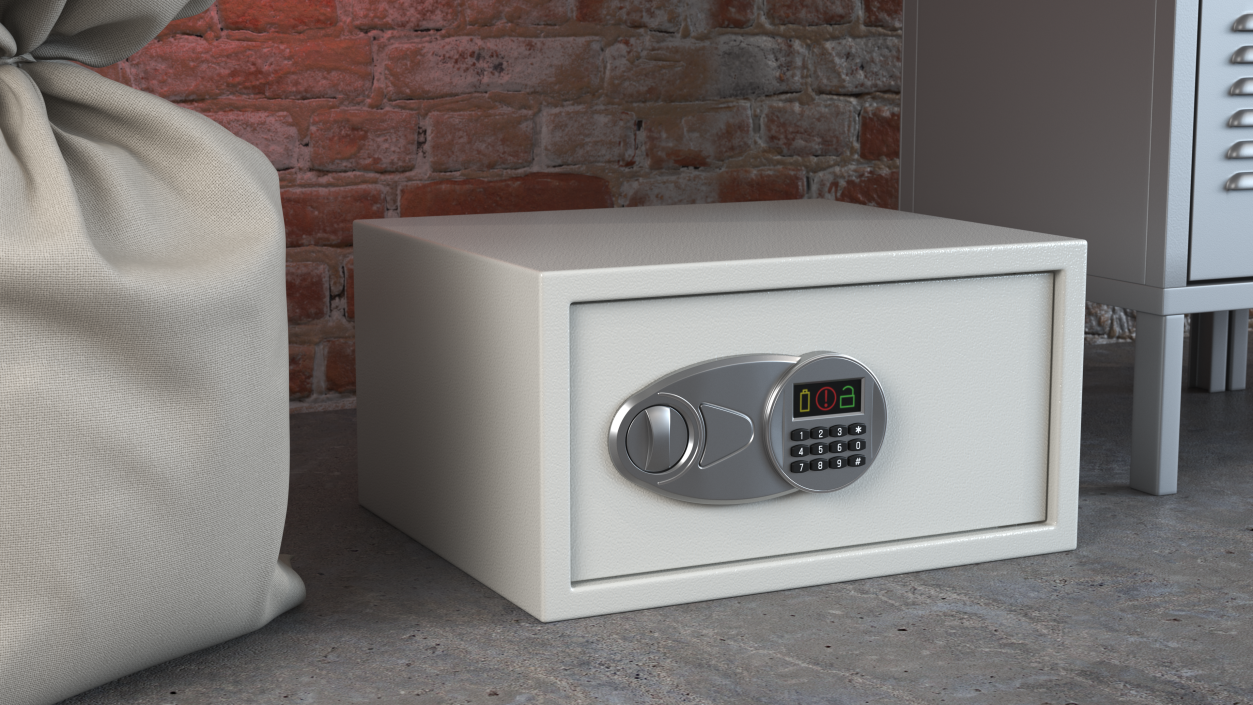 3D Digital Safe White model