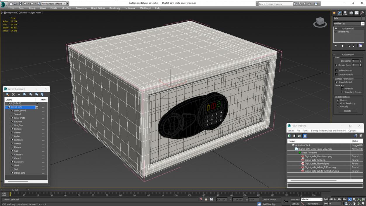 3D Digital Safe White model