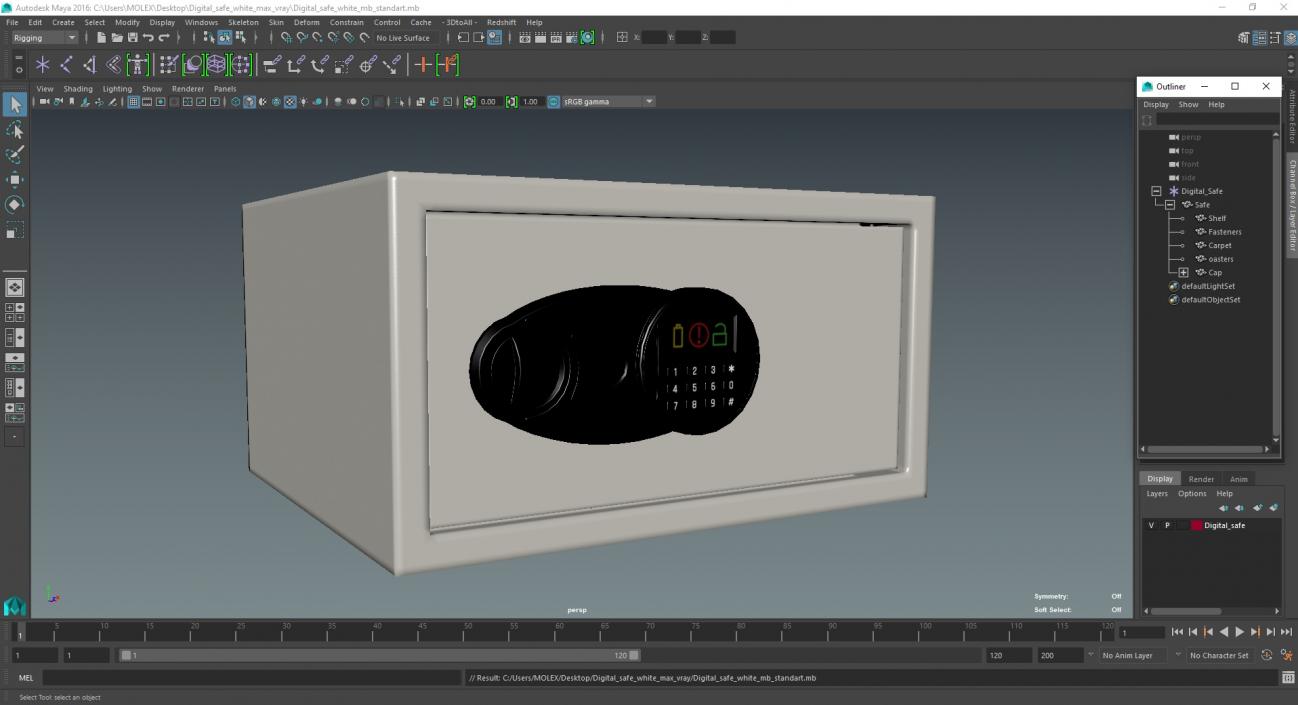 3D Digital Safe White model