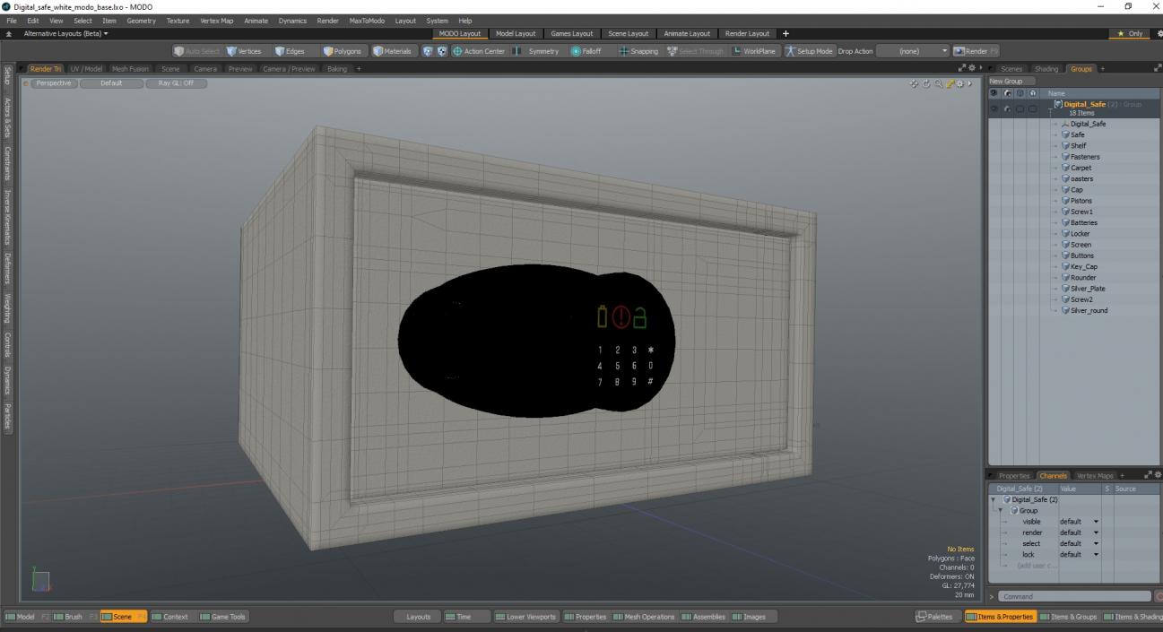 3D Digital Safe White model