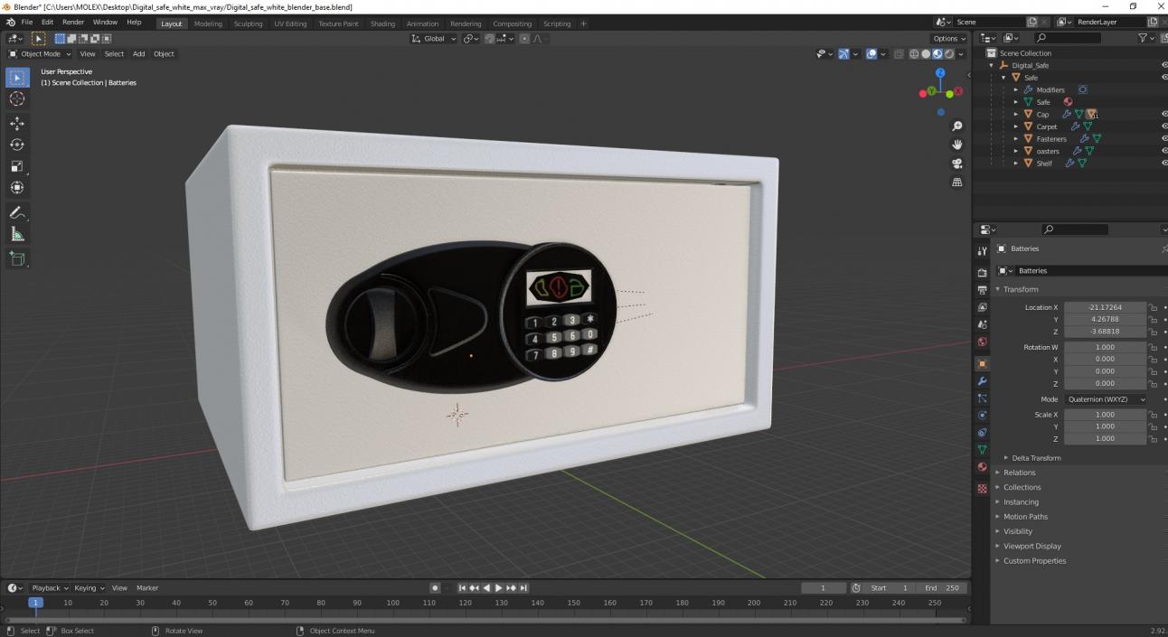 3D Digital Safe White model