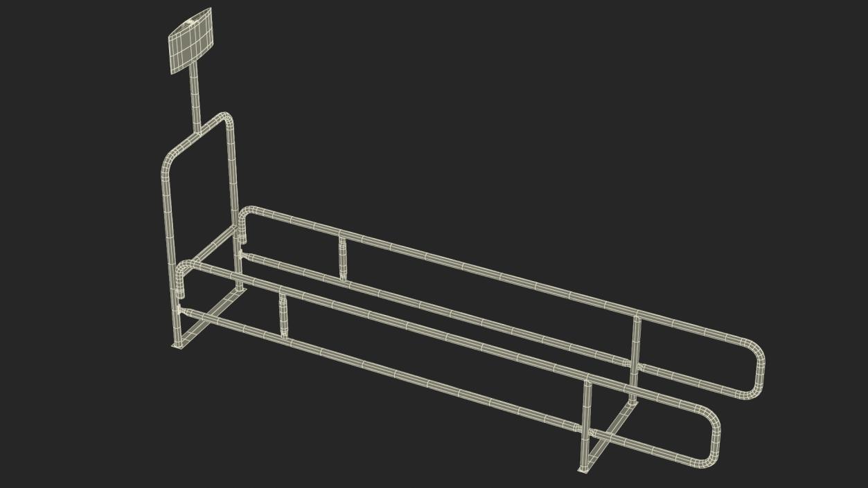 3D Grocery Cart Corral Single Yellow model