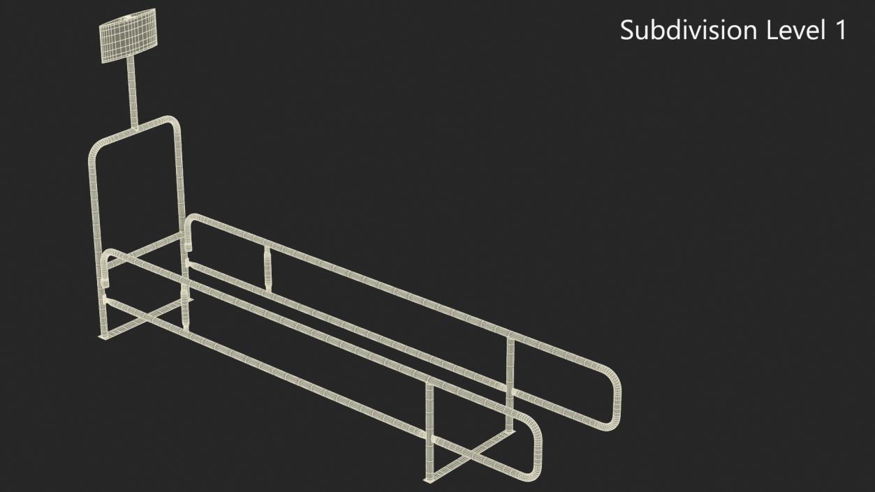 3D Grocery Cart Corral Single Yellow model