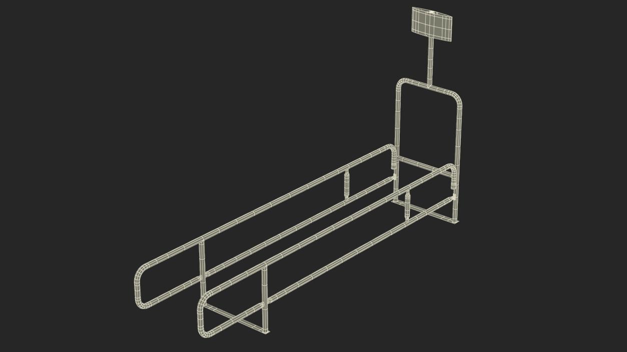 3D Grocery Cart Corral Single Yellow model