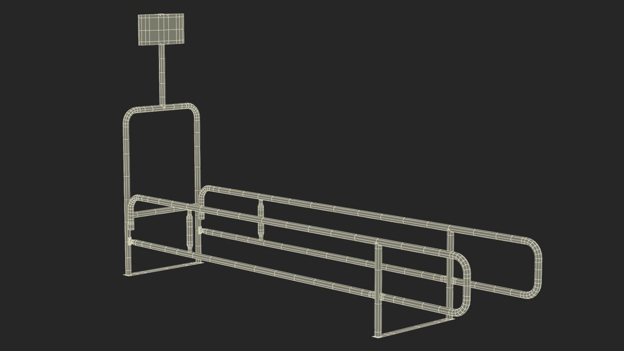 3D Grocery Cart Corral Single Yellow model