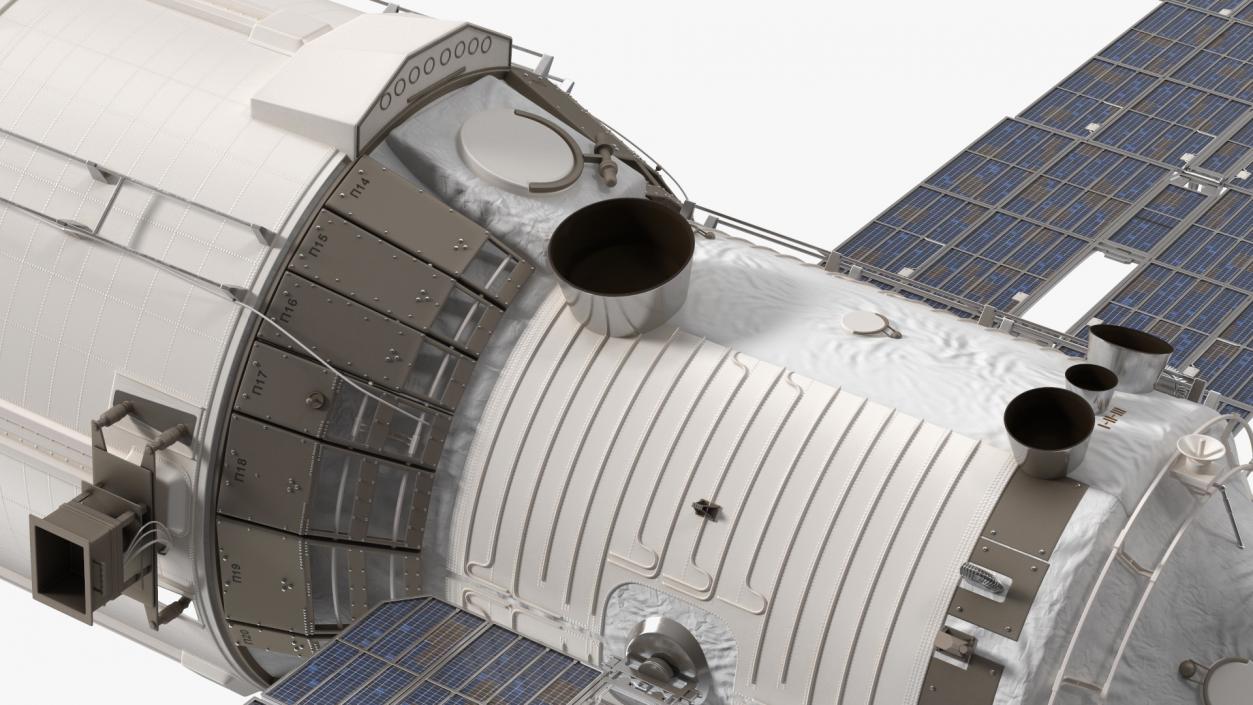 ISS Zvezda Module with Progress Spacecraft 3D