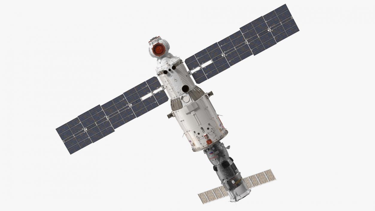 ISS Zvezda Module with Progress Spacecraft 3D