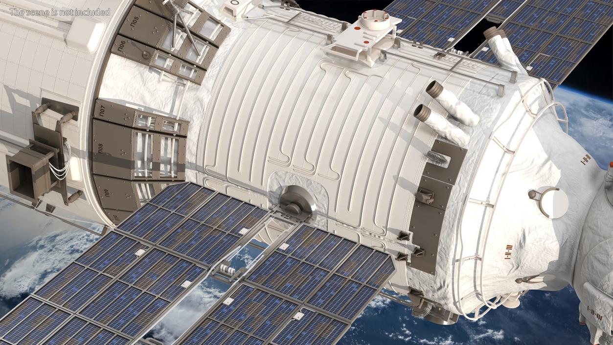 ISS Zvezda Module with Progress Spacecraft 3D