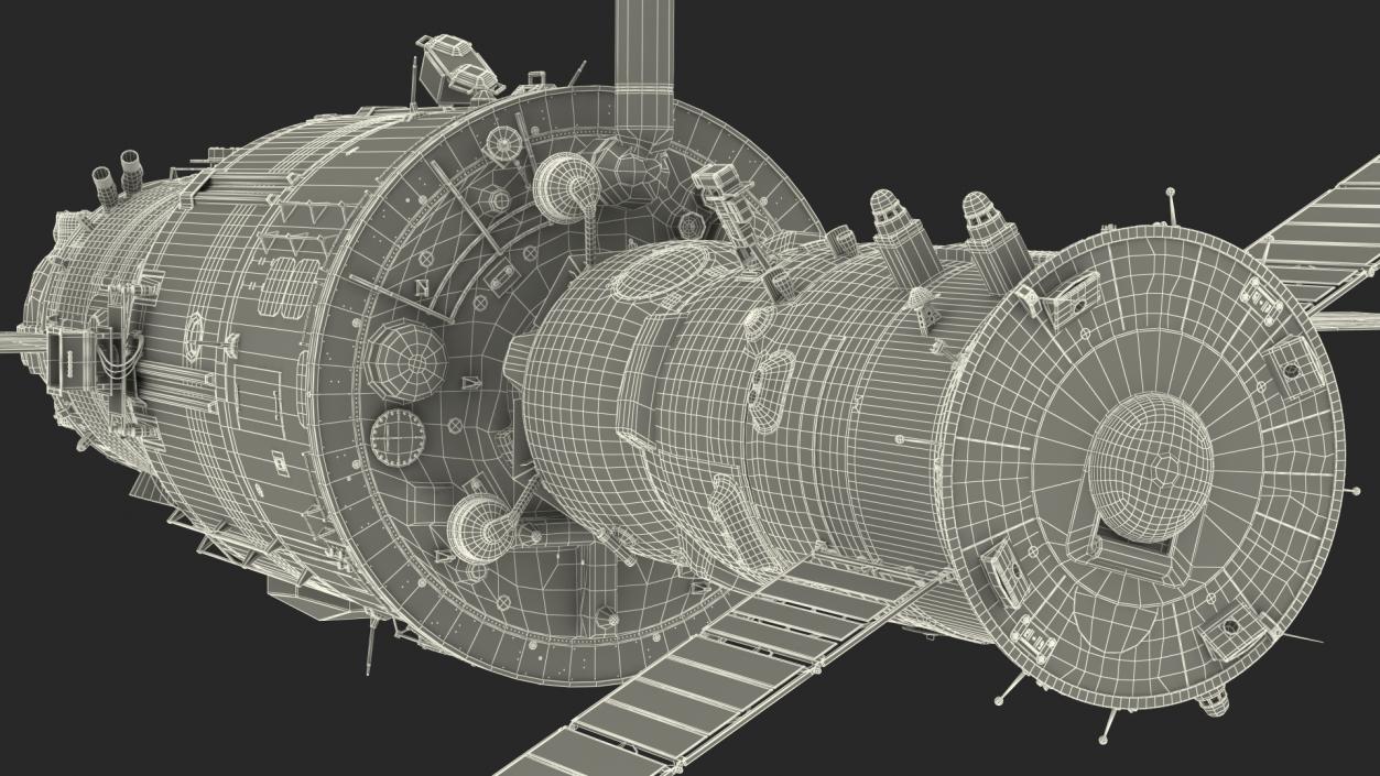 ISS Zvezda Module with Progress Spacecraft 3D