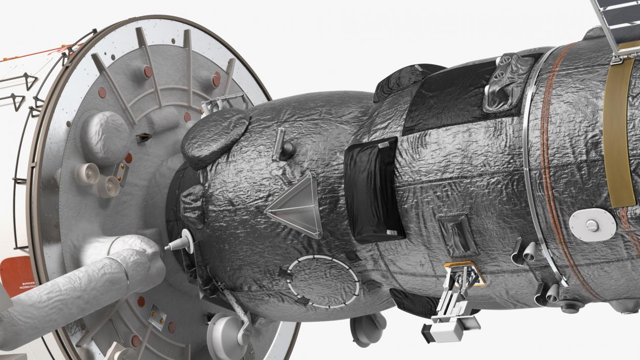 ISS Zvezda Module with Progress Spacecraft 3D