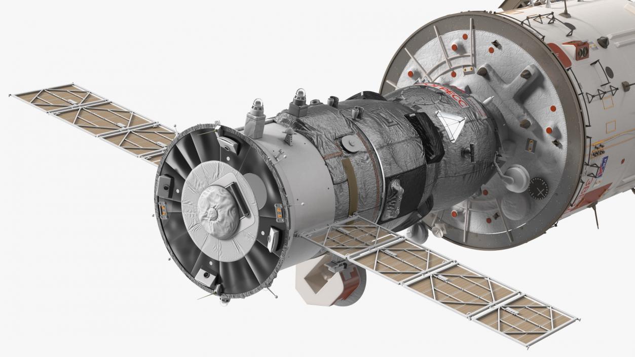 ISS Zvezda Module with Progress Spacecraft 3D