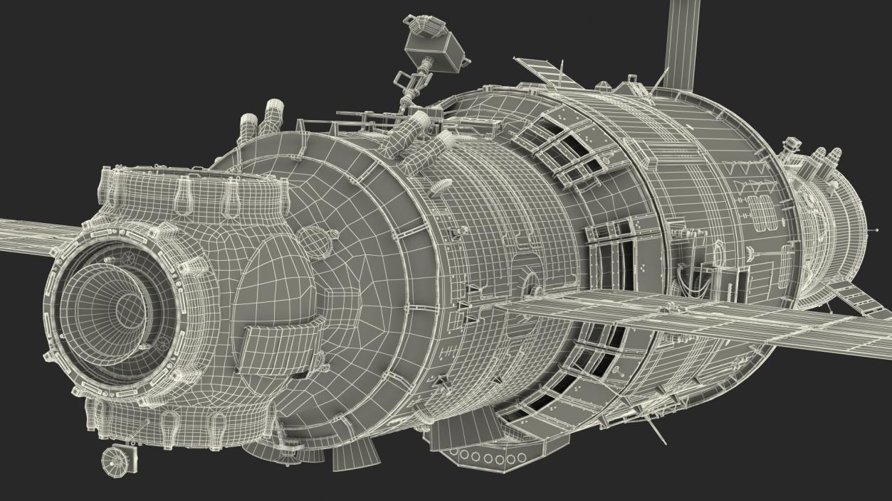 ISS Zvezda Module with Progress Spacecraft 3D