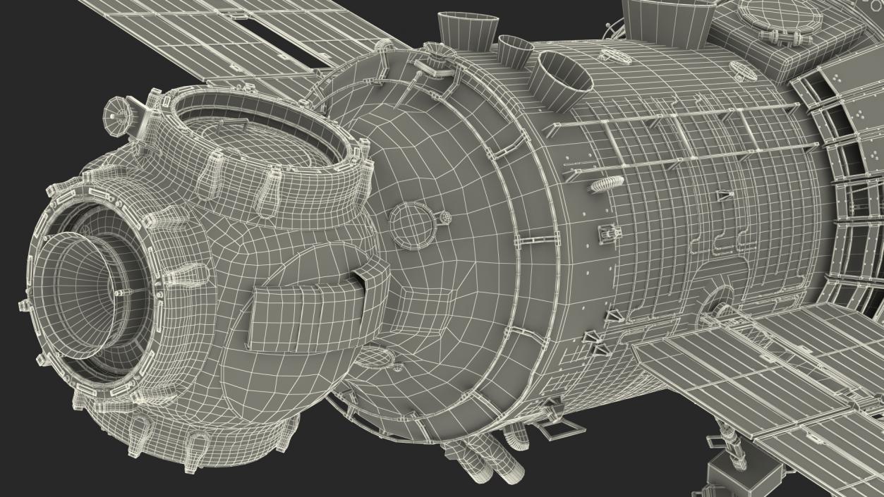 ISS Zvezda Module with Progress Spacecraft 3D