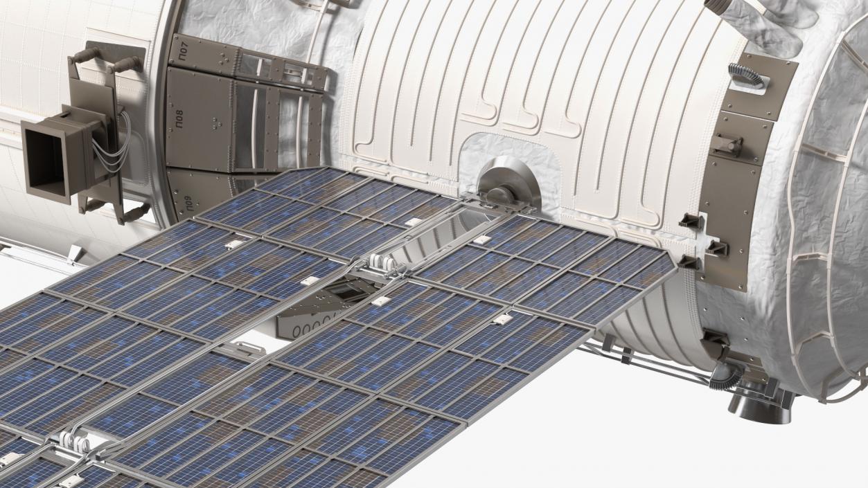 ISS Zvezda Module with Progress Spacecraft 3D