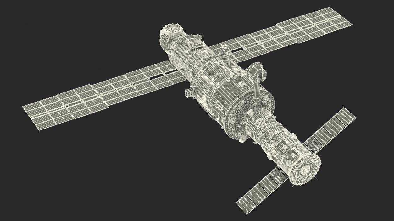 ISS Zvezda Module with Progress Spacecraft 3D