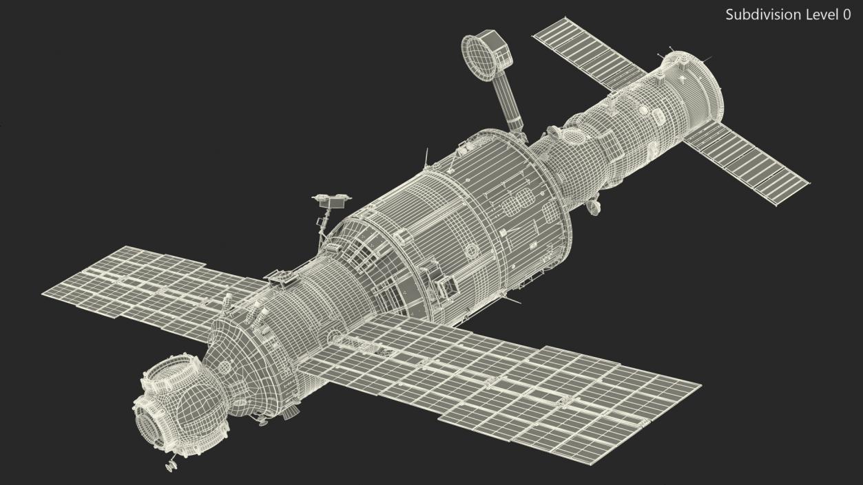 ISS Zvezda Module with Progress Spacecraft 3D