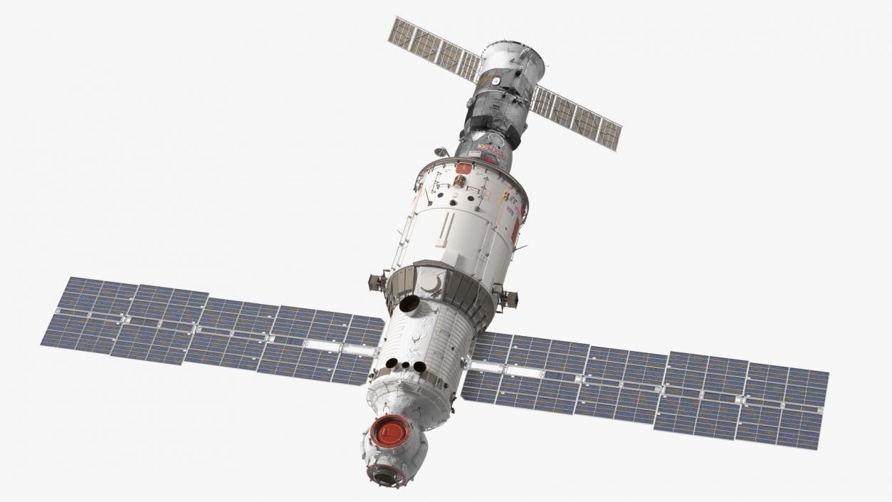 ISS Zvezda Module with Progress Spacecraft 3D