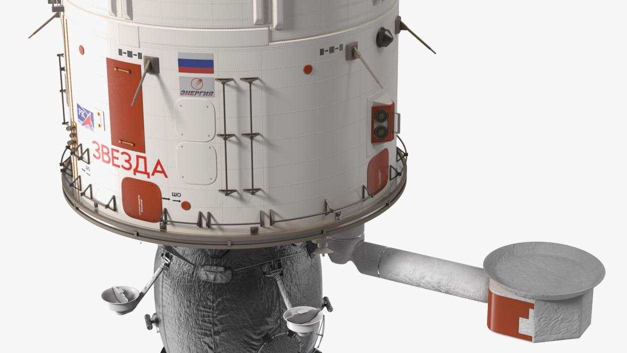 ISS Zvezda Module with Progress Spacecraft 3D