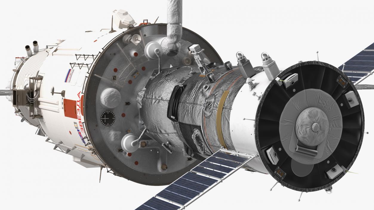 ISS Zvezda Module with Progress Spacecraft 3D