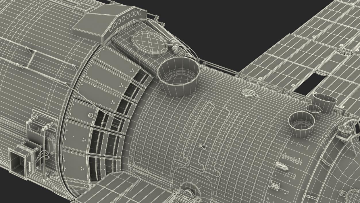 ISS Zvezda Module with Progress Spacecraft 3D