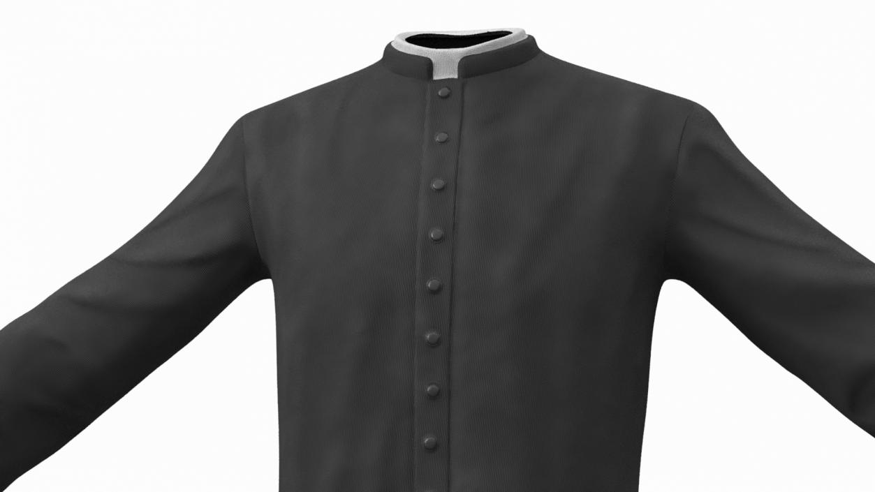 3D Black Priests Robe model