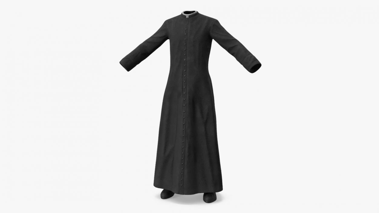 3D Black Priests Robe model