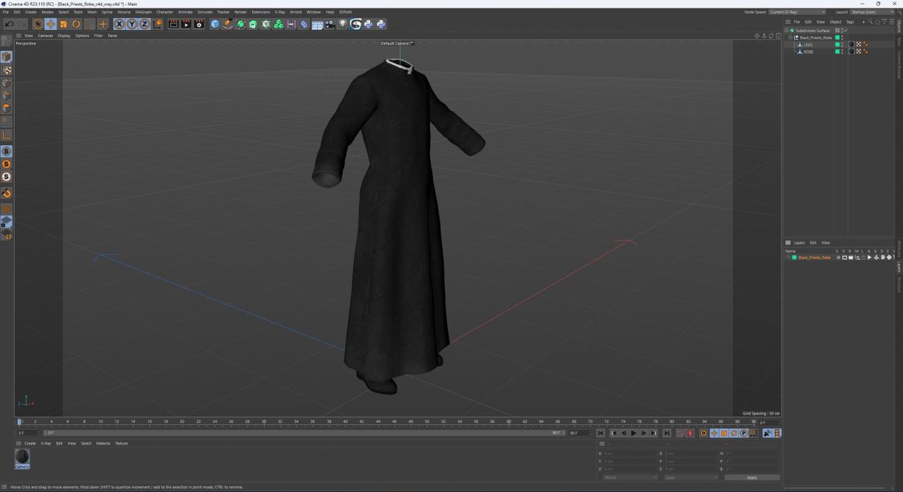 3D Black Priests Robe model