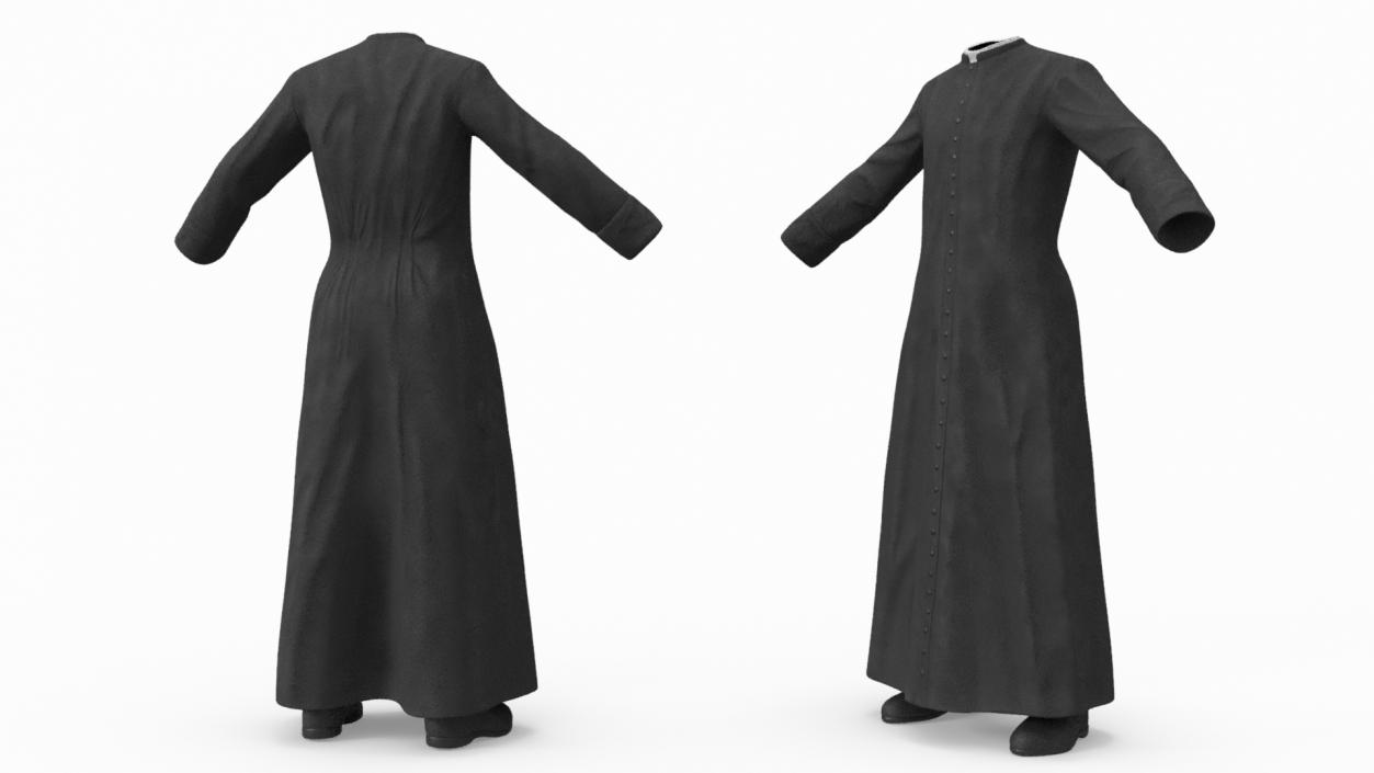 3D Black Priests Robe model