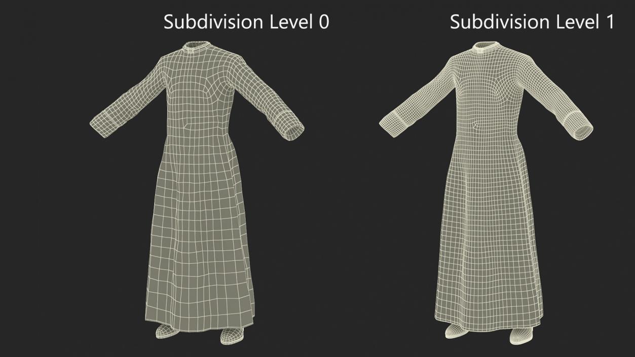 3D Black Priests Robe model