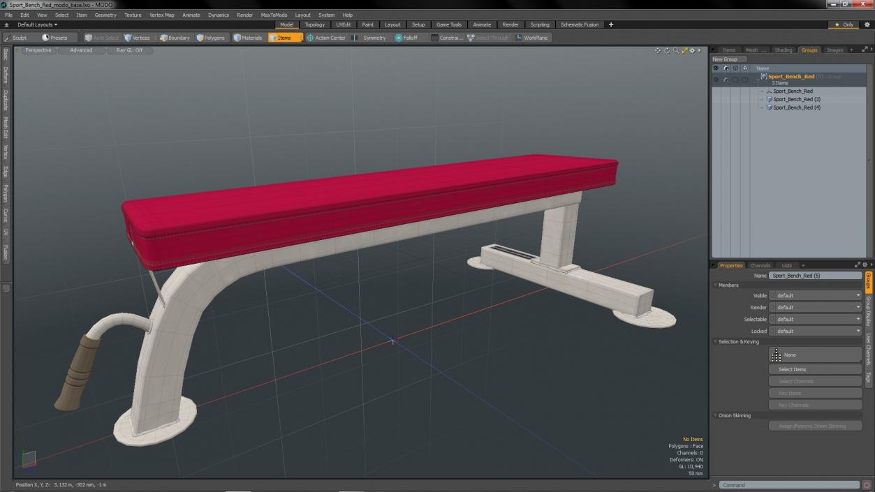 3D model Sport Bench Red