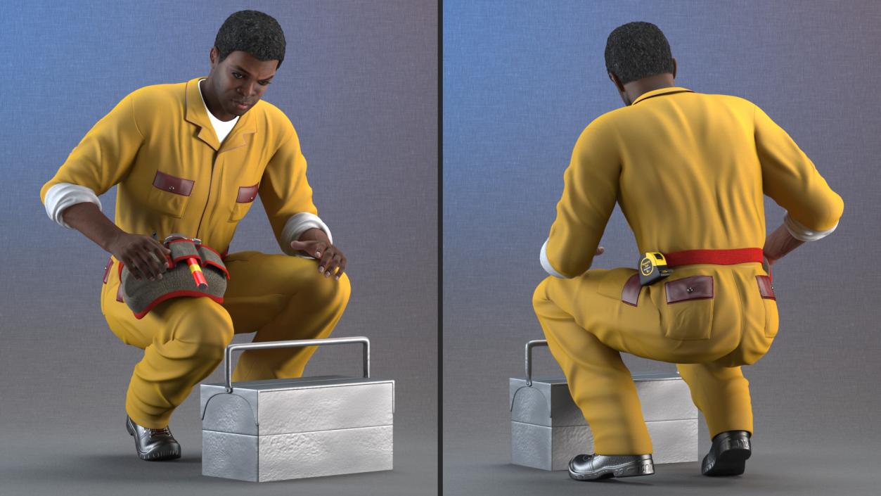 3D African American Locksmith Rigged model