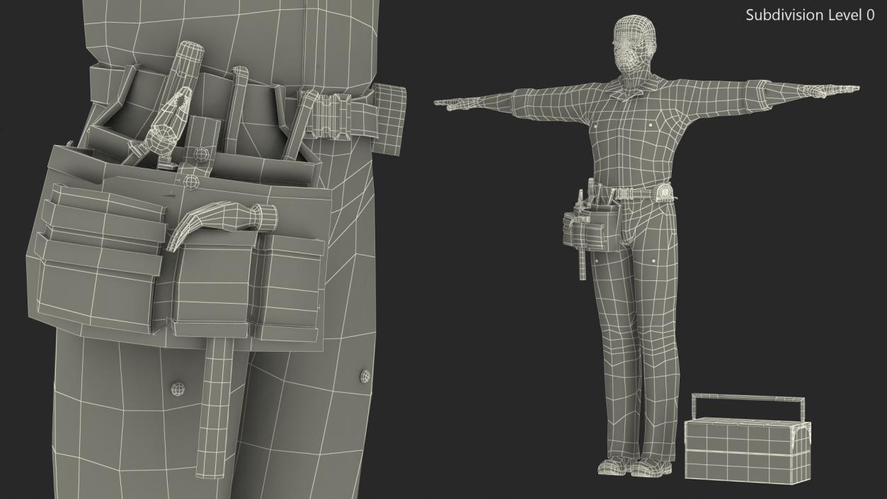 3D African American Locksmith Rigged model