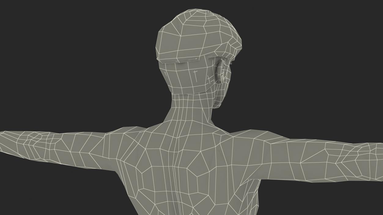 3D Chinese Man Underwear T-Pose model