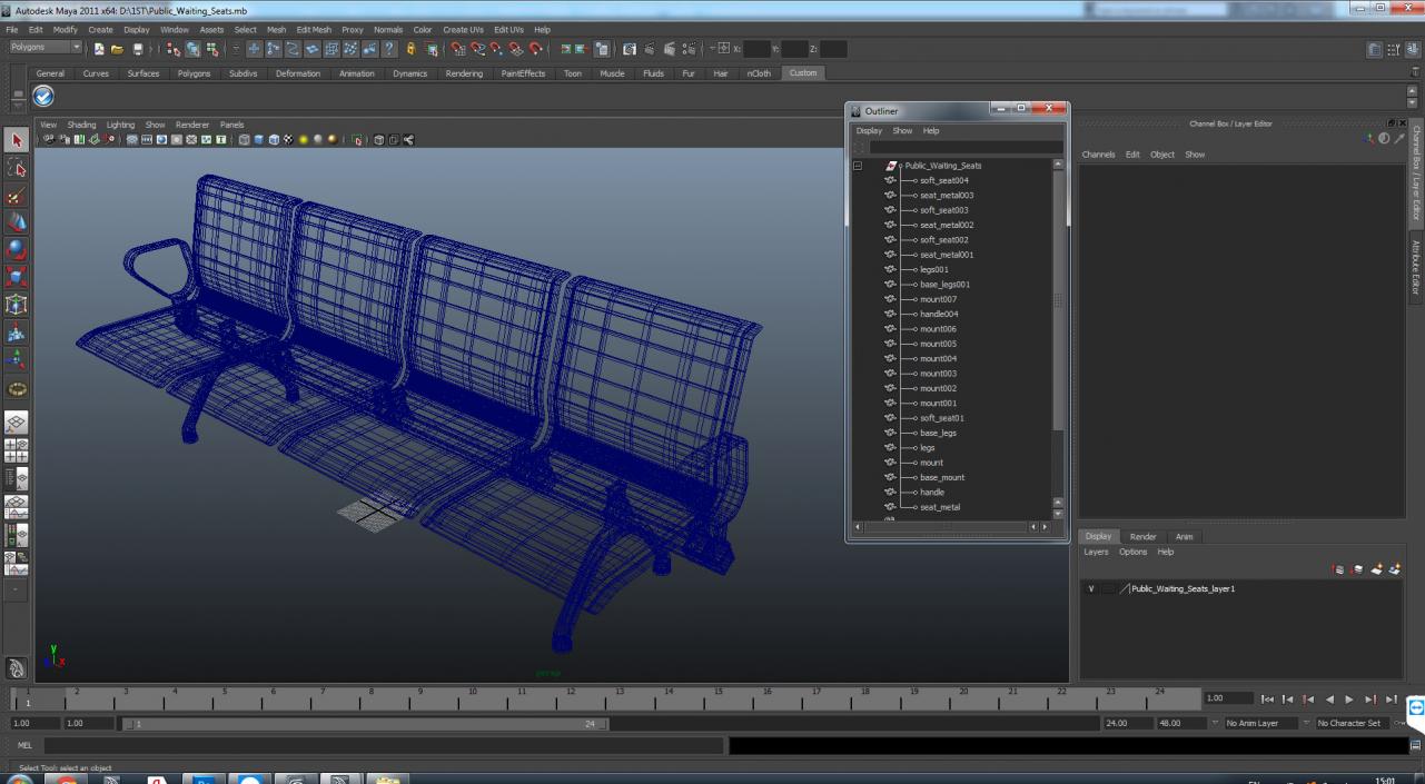 3D model Public Waiting Seats