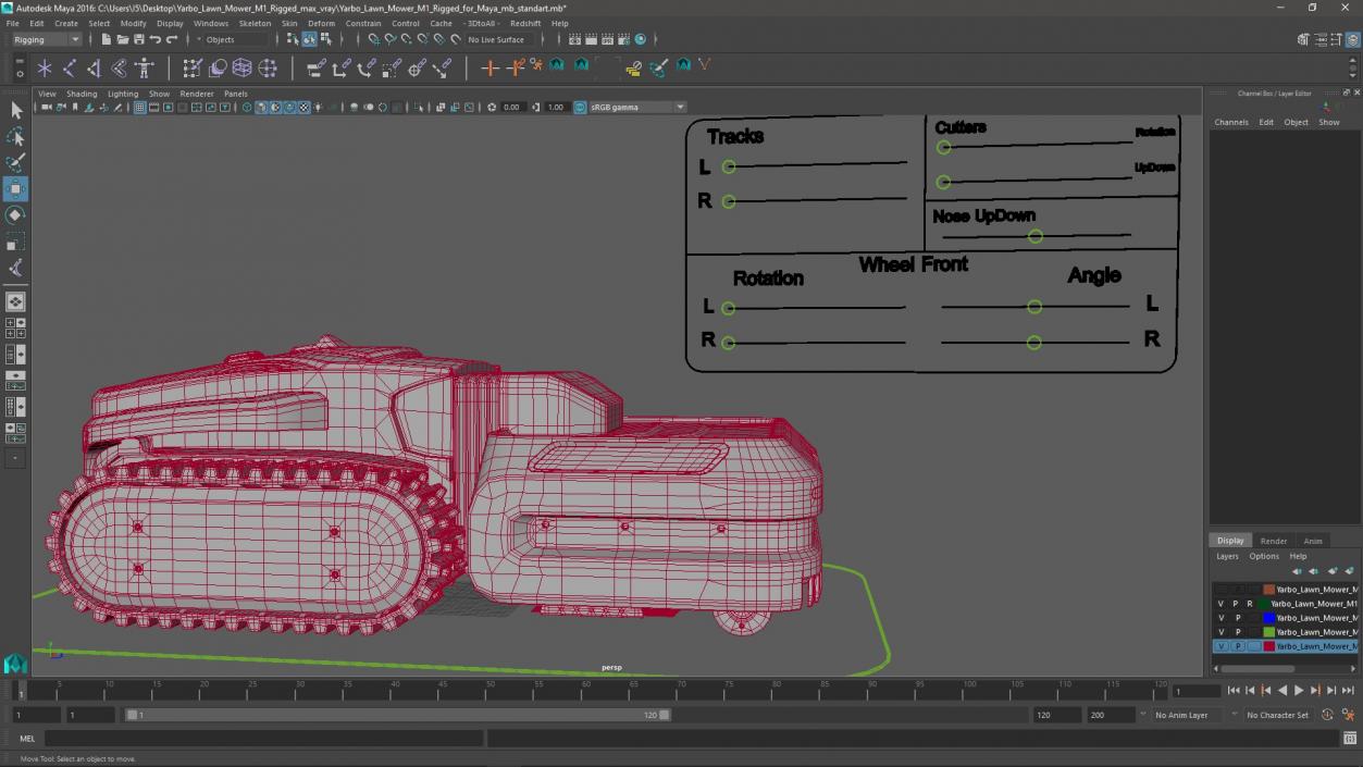 3D model Yarbo Lawn Mower M1 Rigged for Maya
