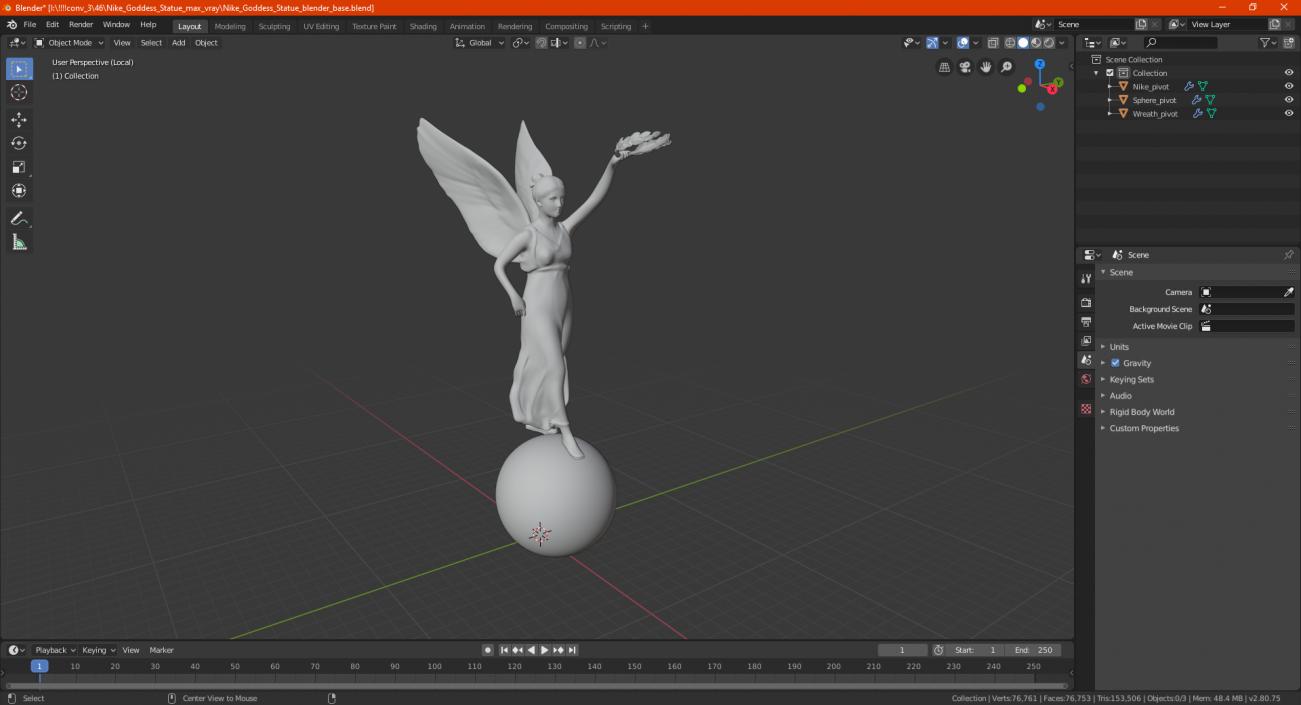 Nike Goddess Statue 3D model