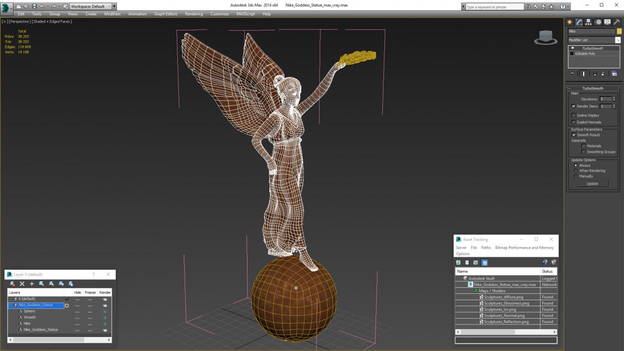 Nike Goddess Statue 3D model