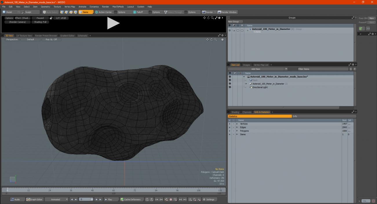 3D model Asteroid 100 Meter in Diameter