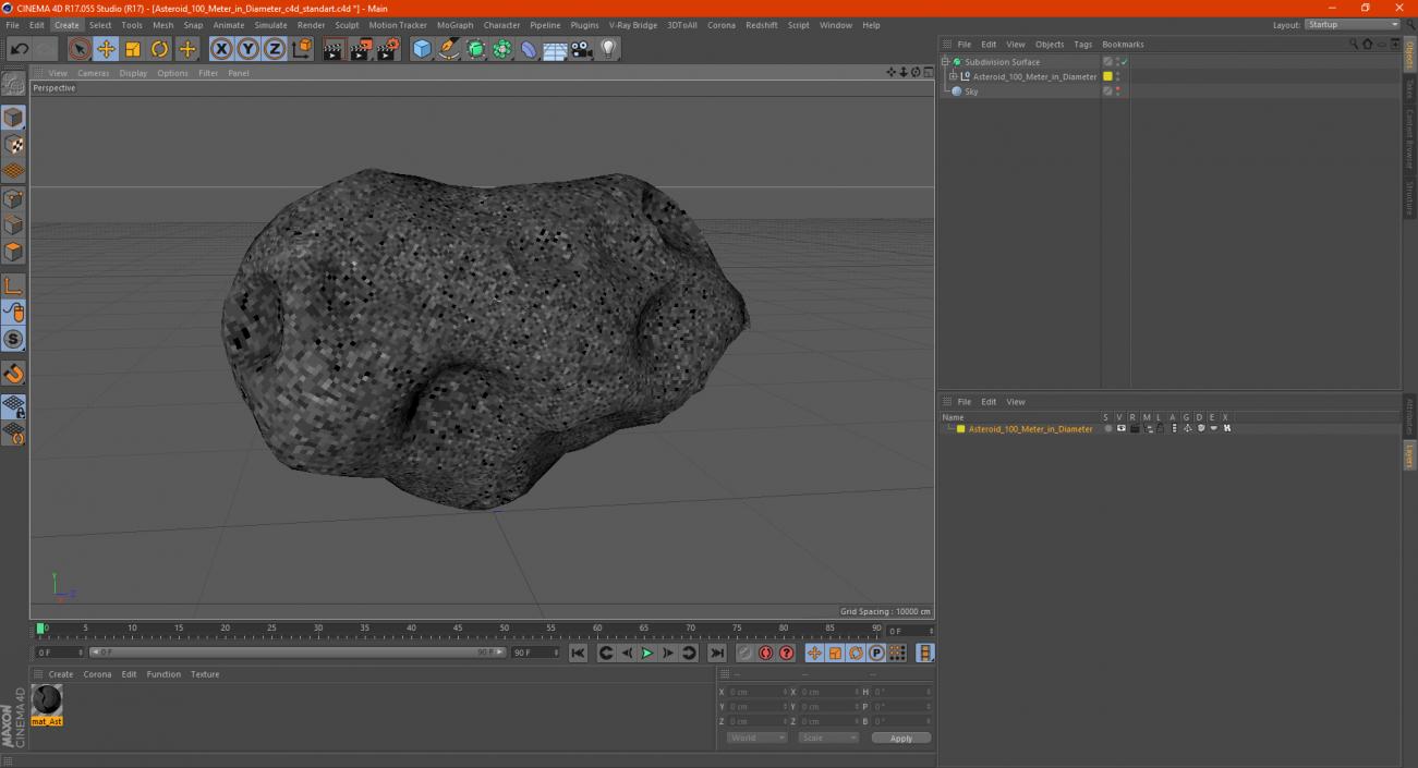 3D model Asteroid 100 Meter in Diameter