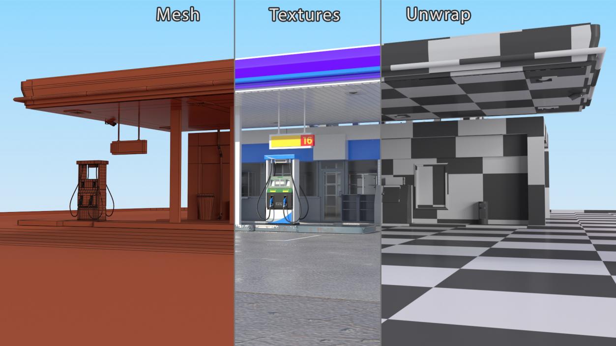 3D Petrol Stations Collection