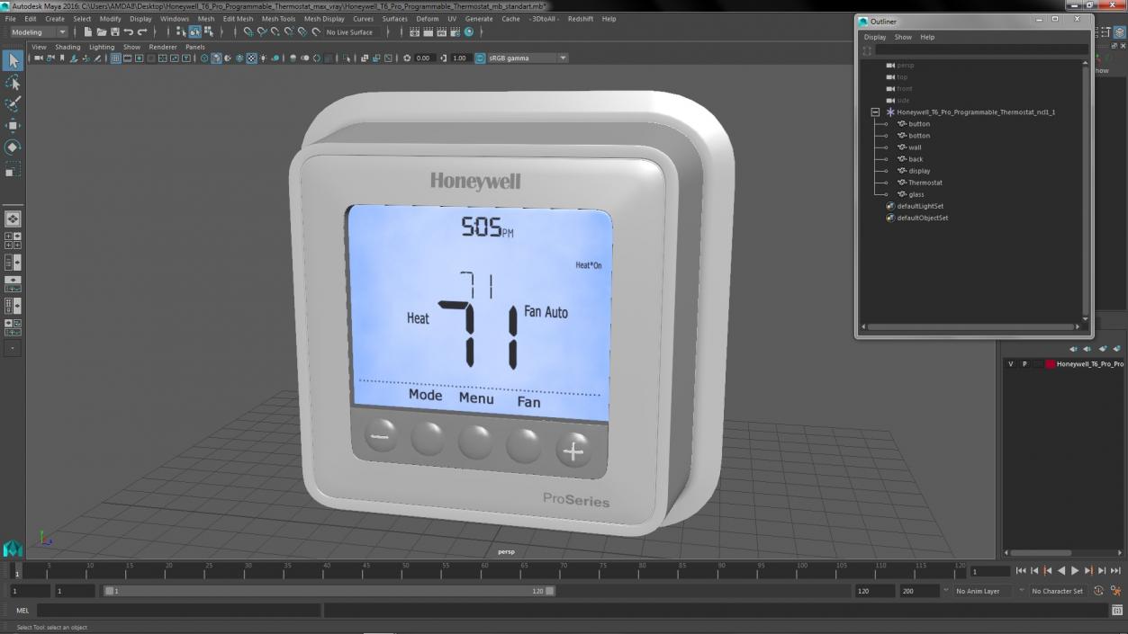 3D model Honeywell T6 Pro Programmable Thermostat