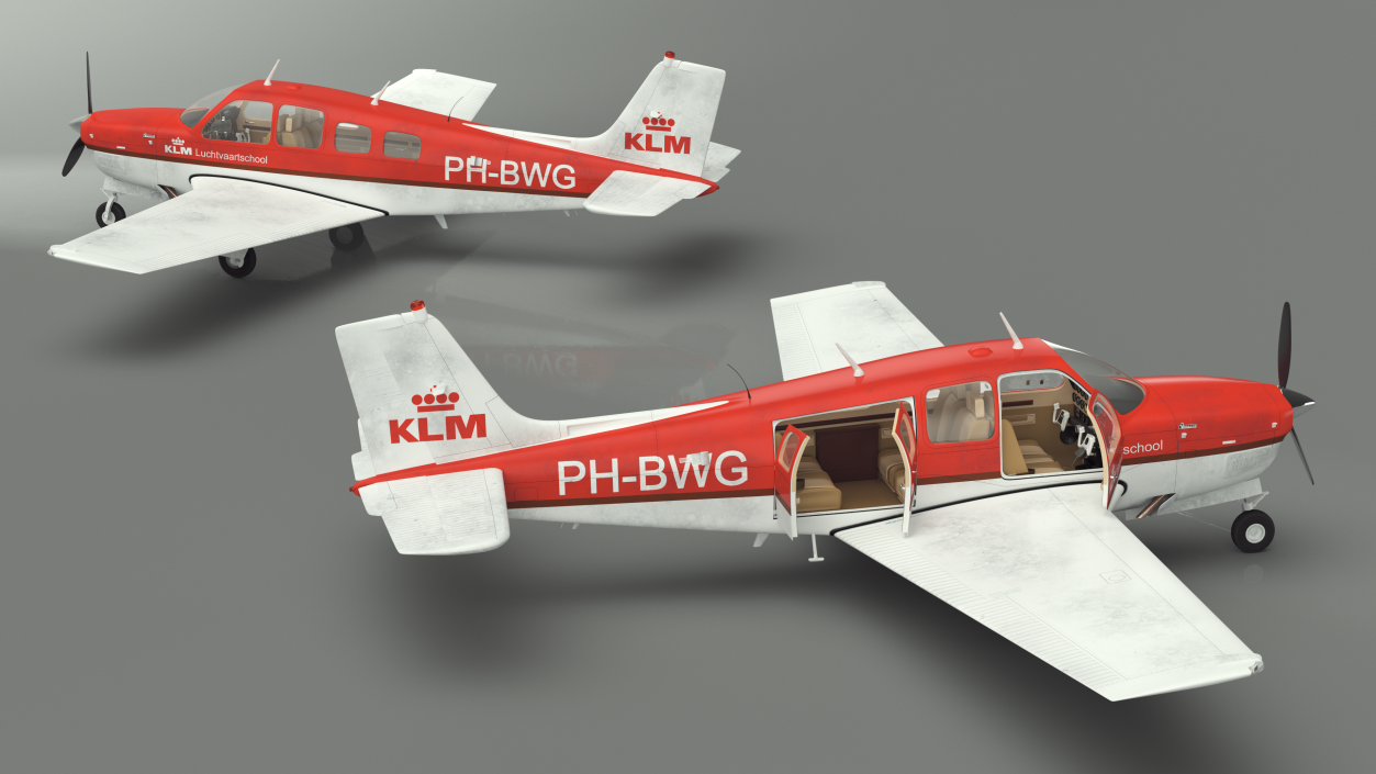 Light Aircraft Beechcraft Bonanza G-36 KLM 3D