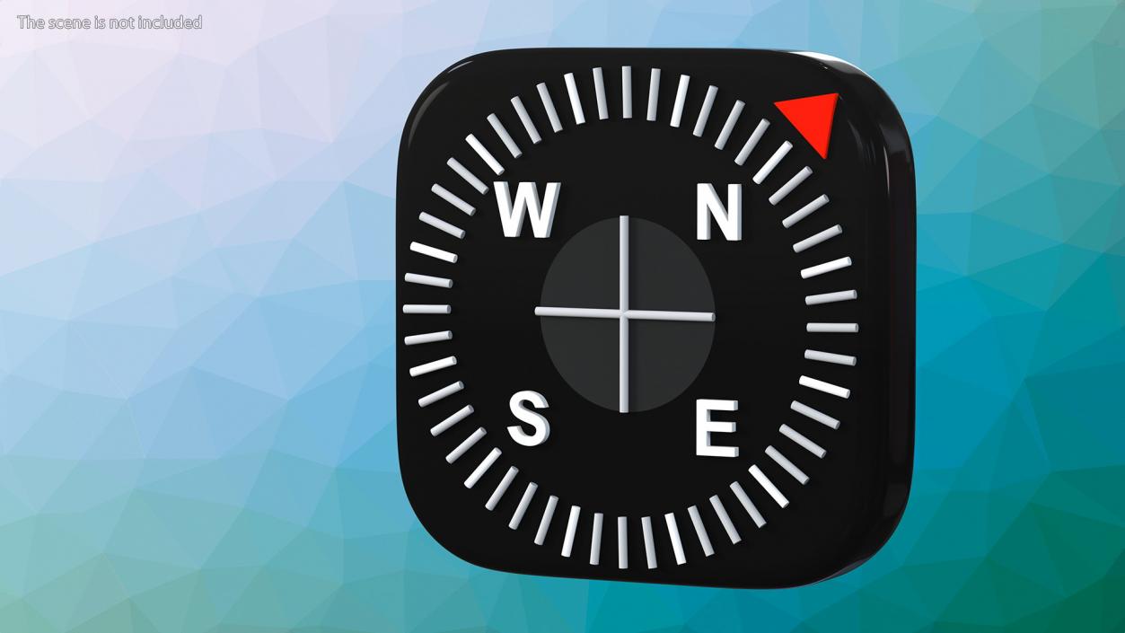 3D iPhone iOS Compass Icon model