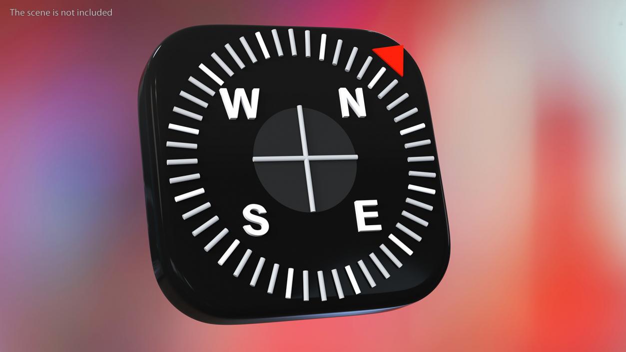 3D iPhone iOS Compass Icon model