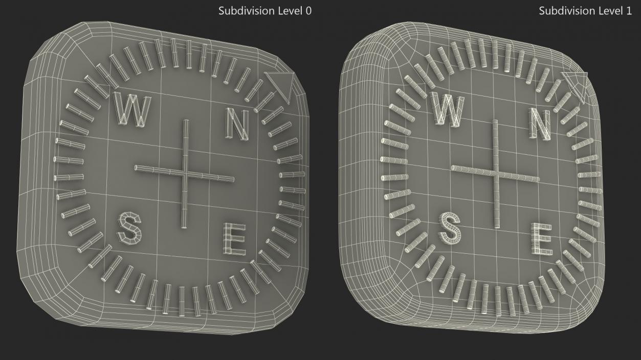 3D iPhone iOS Compass Icon model