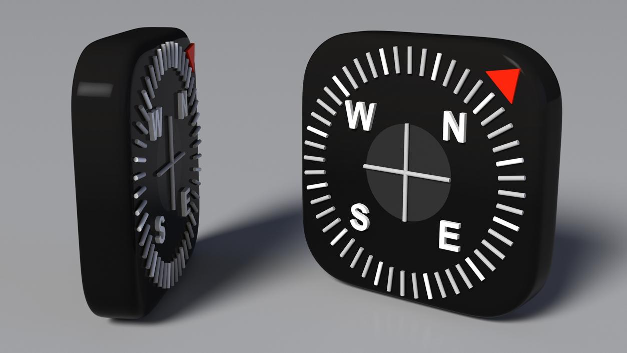 3D iPhone iOS Compass Icon model