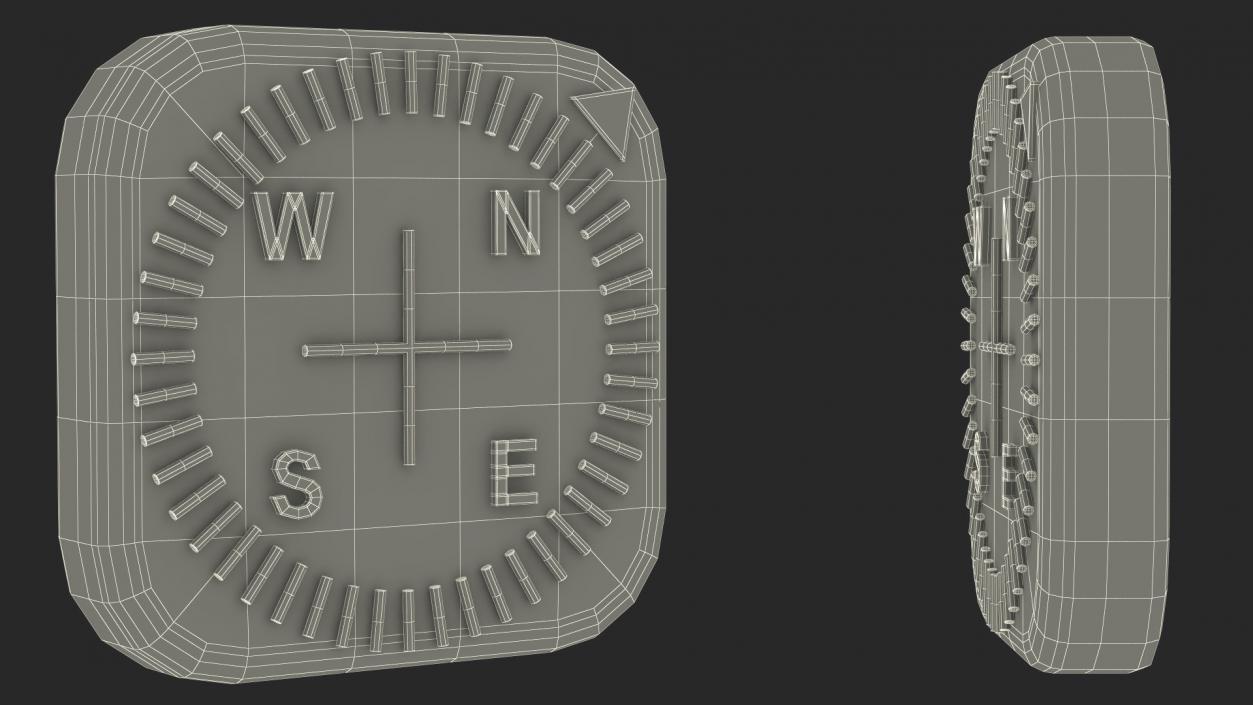 3D iPhone iOS Compass Icon model