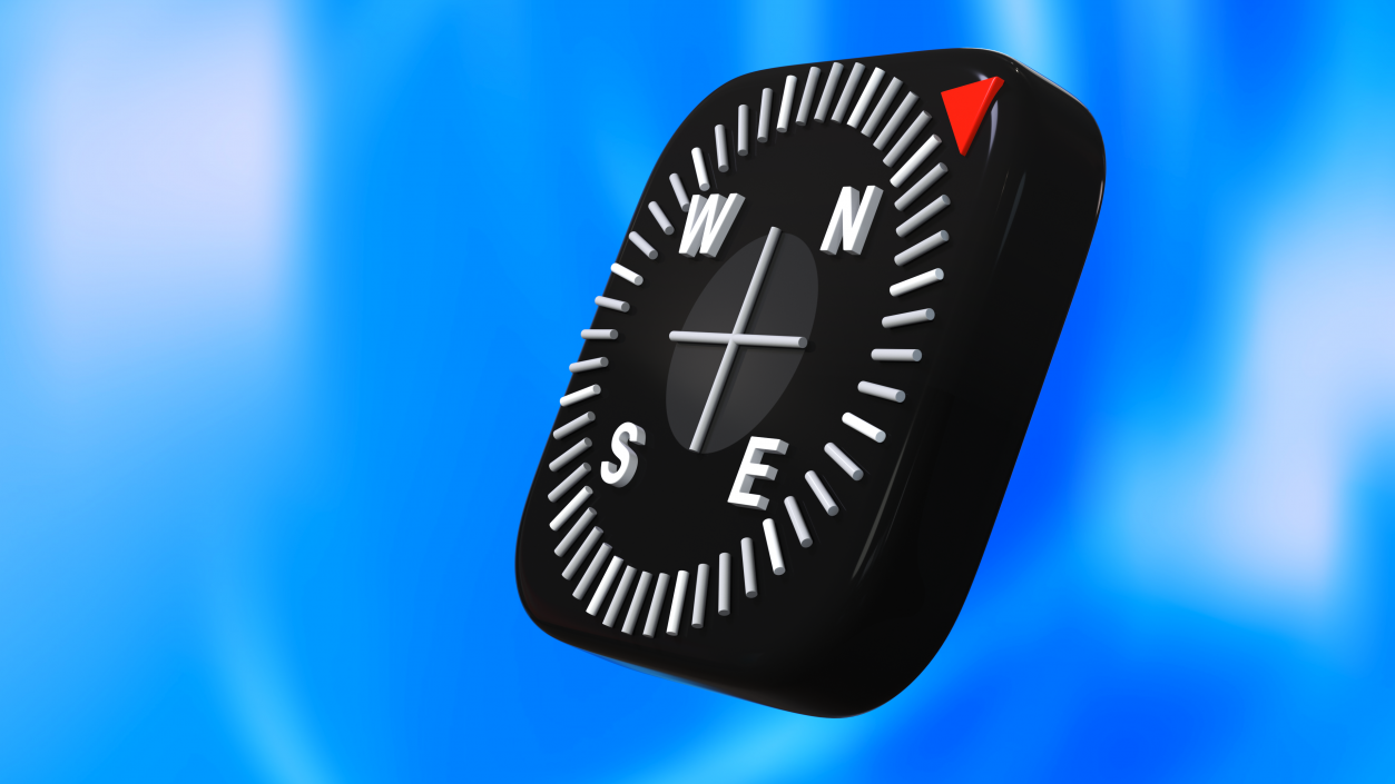 3D iPhone iOS Compass Icon model