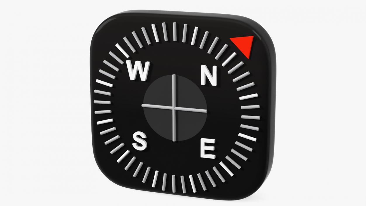 3D iPhone iOS Compass Icon model