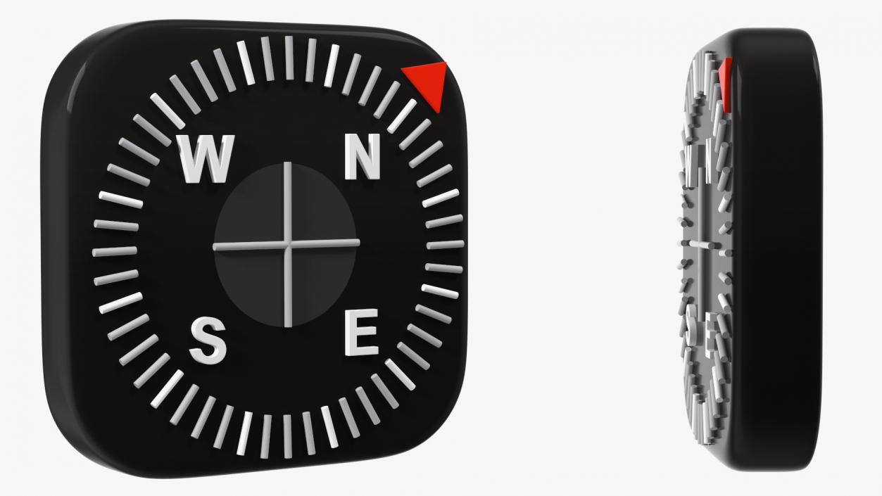 3D iPhone iOS Compass Icon model